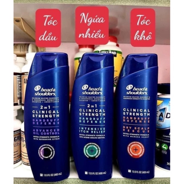 Dầu Gội Head and Shoulder Mỹ 400ml, Head Shoulders Clinical strength giảm gàu