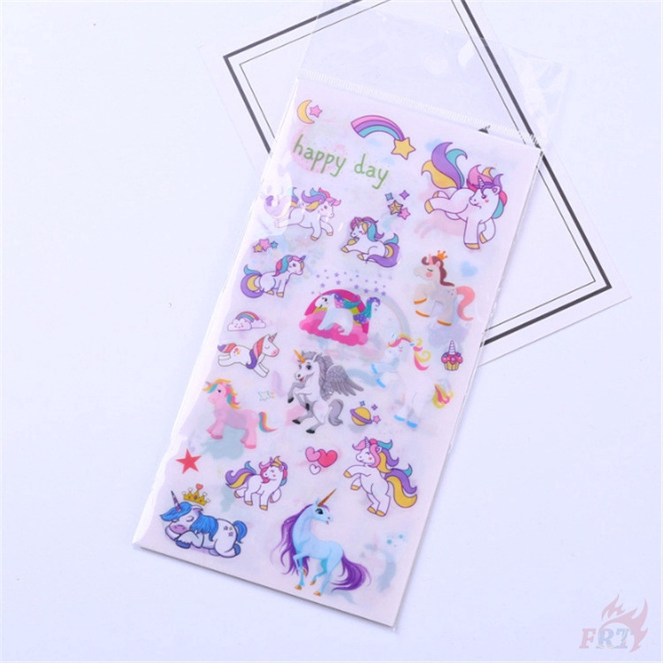 Set 6 tờ hình dán phong cách kì lân trang trí sổ tay máy tính ván trượt đa dụng