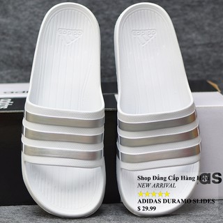Dép Adidas Duramo màu trắng sọc bạc