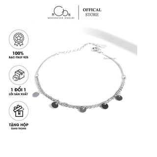 Lắc tay bạc moonsilver, vòng tay  bạc nữ dây kép hình tròn Bạc 925 Moonsilver