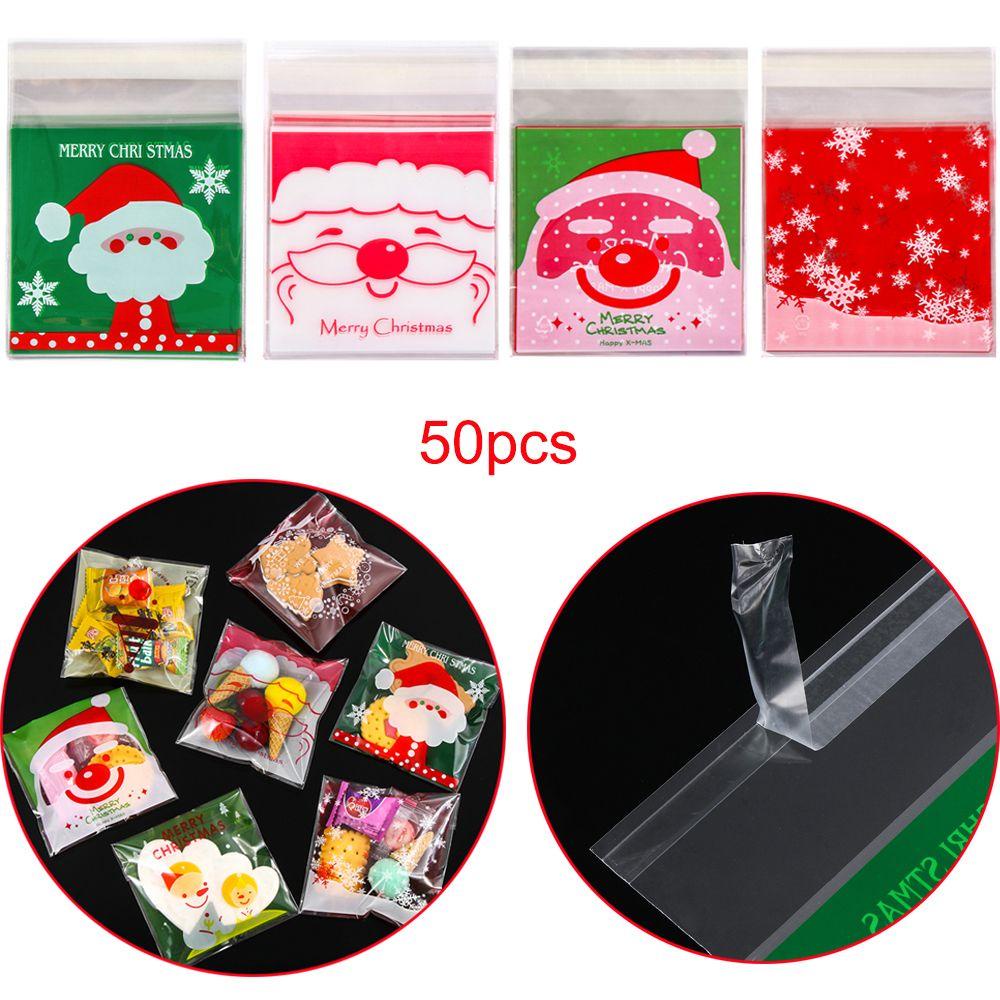 KRNY Set 50 Túi Đựng Kẹo Giáng Sinh Thời Trang Cho Bé