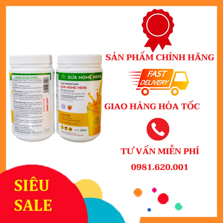 Combo 2 hộp sữa nghệ HERA 100g-💖 Hỗ trợ điều trị đau dạ dày- 💖Tốt cho phụ nữ sau sinh💖
