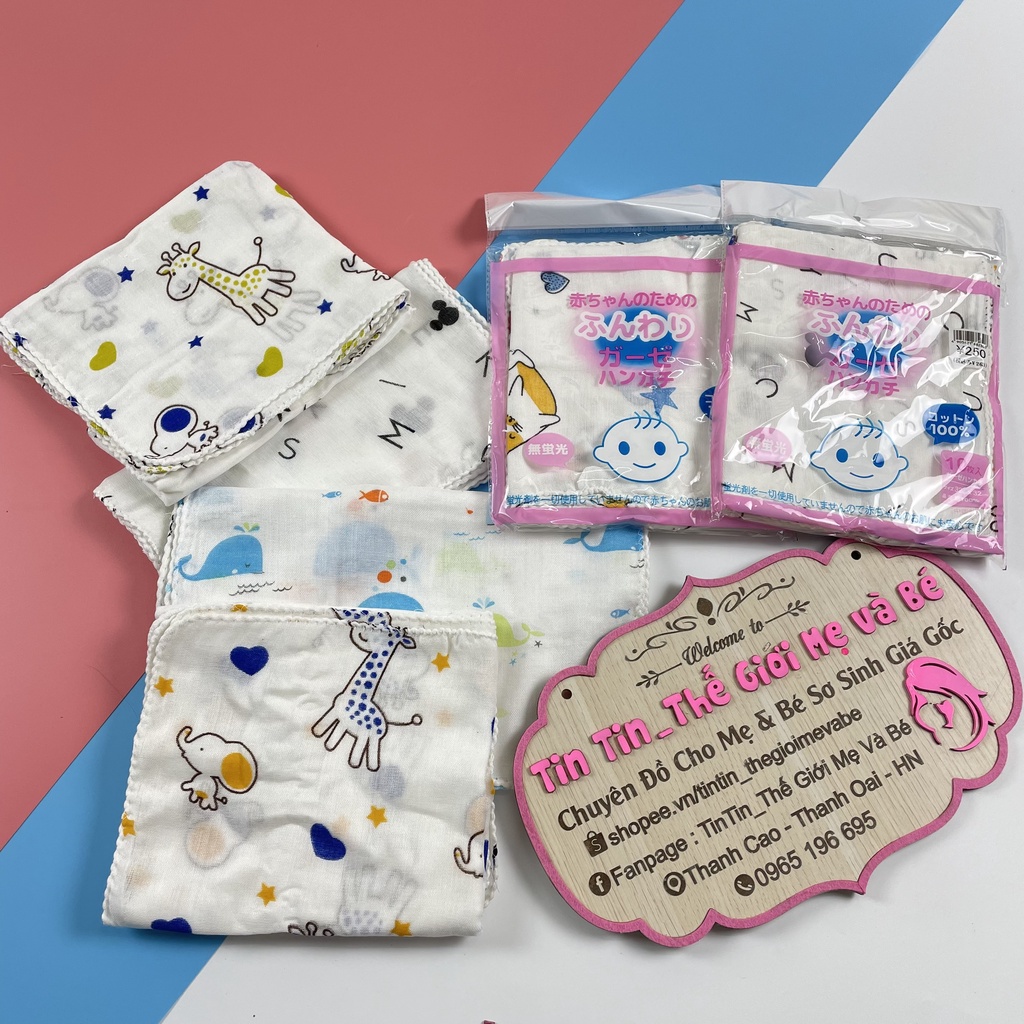 Set 10 Khăn Sữa Đan 2 Lớp Cho Bé