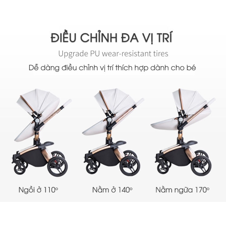 XE ĐẨY NÔI EM BÉ CHILUX S 360 MÀU TRẮNG SANG TRỌNG