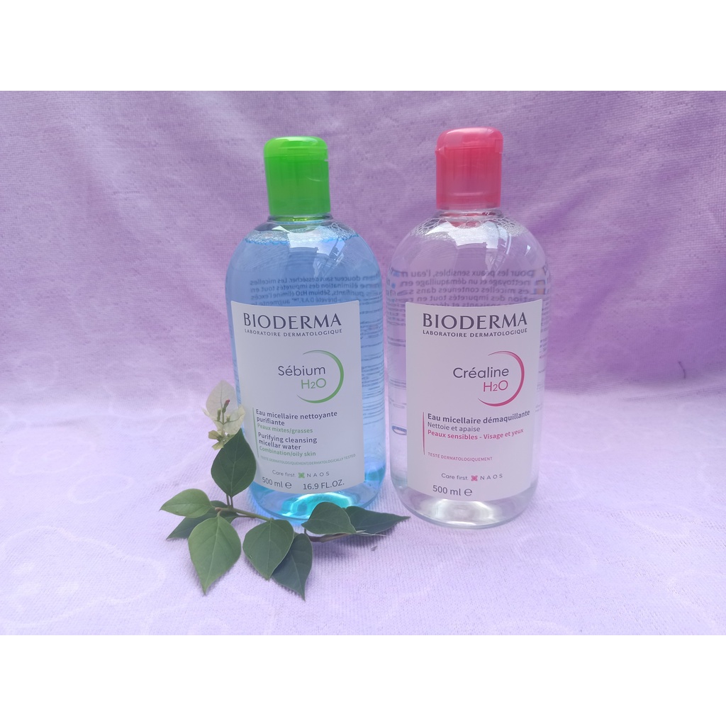 Nước Tẩy Trang Bioderma H2O 500ml Créaline Hồng, Sébium Xanh [BẢN NỘI ĐỊA PHÁP] | BigBuy360 - bigbuy360.vn