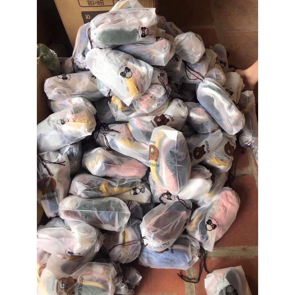 [giá gốc][10 Đôi] Tất Gấu Thoáng Khí siêu Thấm Hút Mồ Hôi đủ màu tặng túi rút siêu xinh