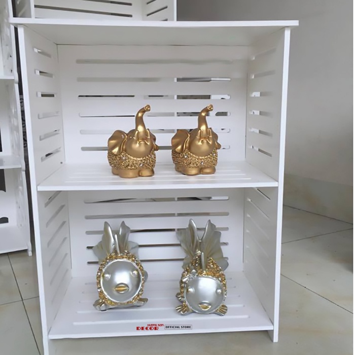 Tủ kệ đầu giường trang trí nhà chất liệu gỗ PVC mầu trắng sang trọng lịch thiệp