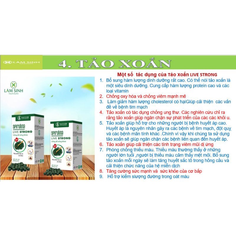 Tảo xoắn Spirulina livestrong