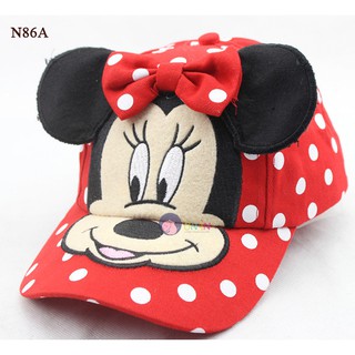 N86 - Nón Chuột Mickey Chấm Bi Trắng Nổi Bật