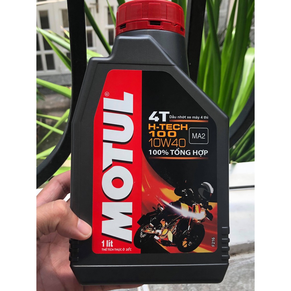 Nhớt MOTUL H-Tech 100 4T 10W40 (100% Tổng Hợp - Mô Tô PKL)