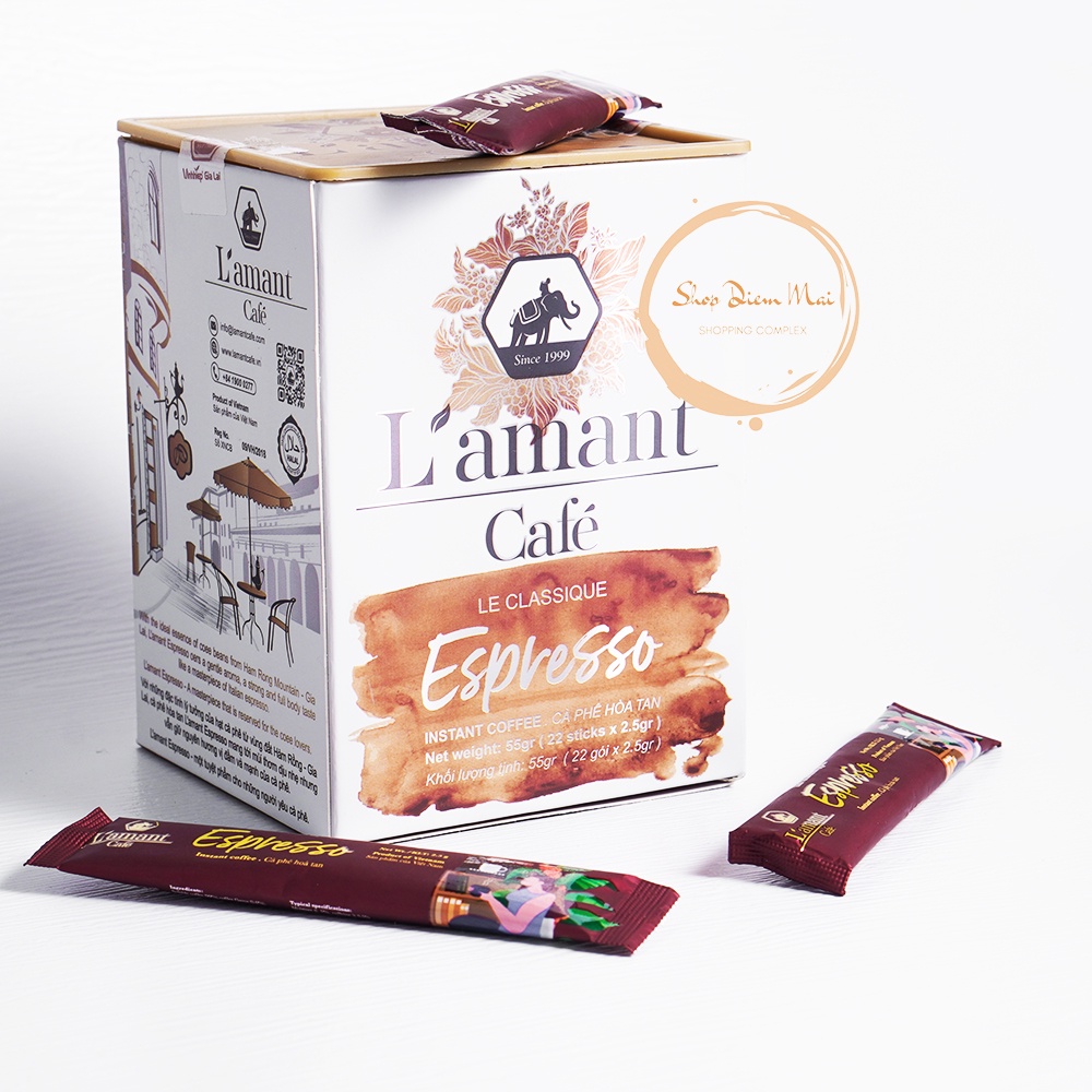 L'amant Cafe LE CLASSIQUE Espresso - Cà phê hòa tan (Hộp 22 gói) (Free Ship)