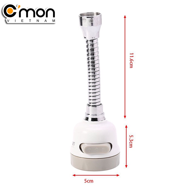 Đầu vòi rửa bát tăng áp điều hướng trục lò xo 17cm xoay 360 độ 3 chế độ nước C'MON DV-04đ