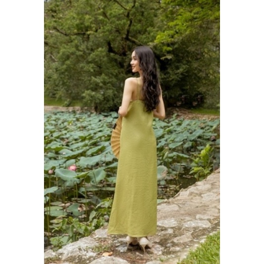 VANIA - Đầm maxi linen nơ ngực D2224