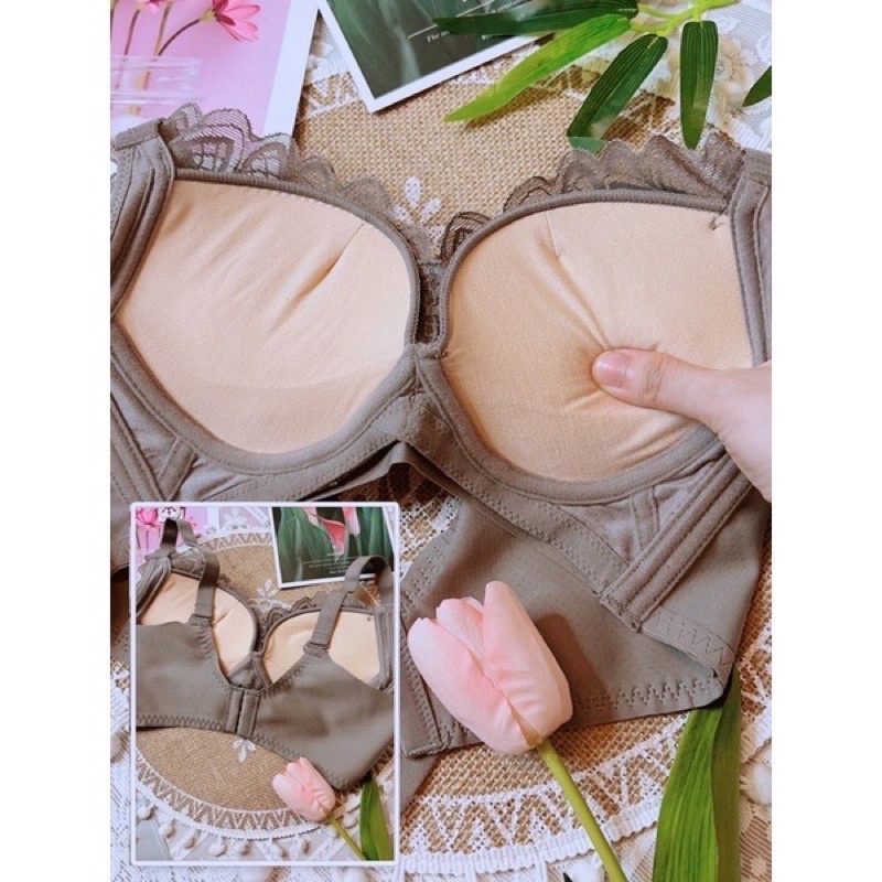 Áo lót nữ thái siêu độn dày 5CM,mút mềm thoáng khí,không gọng nâng ngực tạo khe thần thánh có video thật