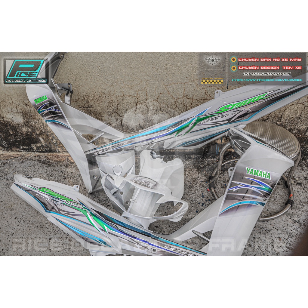 Tem Sirius  Chữ Spark Trắng Sấm sét Xanh titan Chữ Sprrak