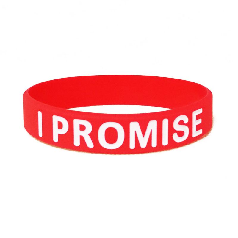 Set 5 Vòng Tay Silicone Nhiều Màu In Chữ I Promise