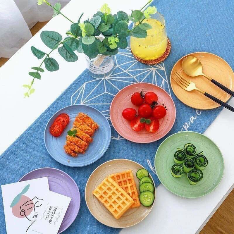 Set 6 Đĩa Lúa Mạch Tròn Đủ Màu Chuẩn Nội Địa Trung