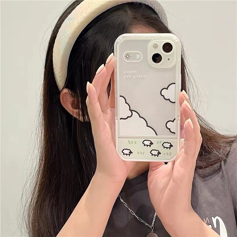 Ốp Điện Thoại Mềm Trong Suốt Chống Sốc Có Giá Đỡ Cho IPhone 13 12 11 Pro Max XR XS X 7 8 6 6S Plus SE 2020
