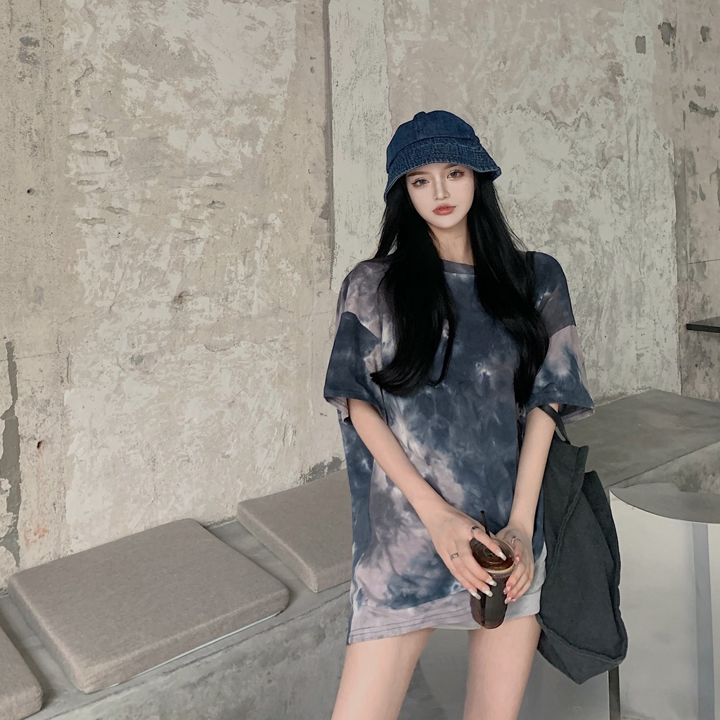 Áo Thun Tay Ngắn Oversize Phối Dây Xích Phong Cách Đường Phố Hip Hop Thời Trang Hàn Quốc