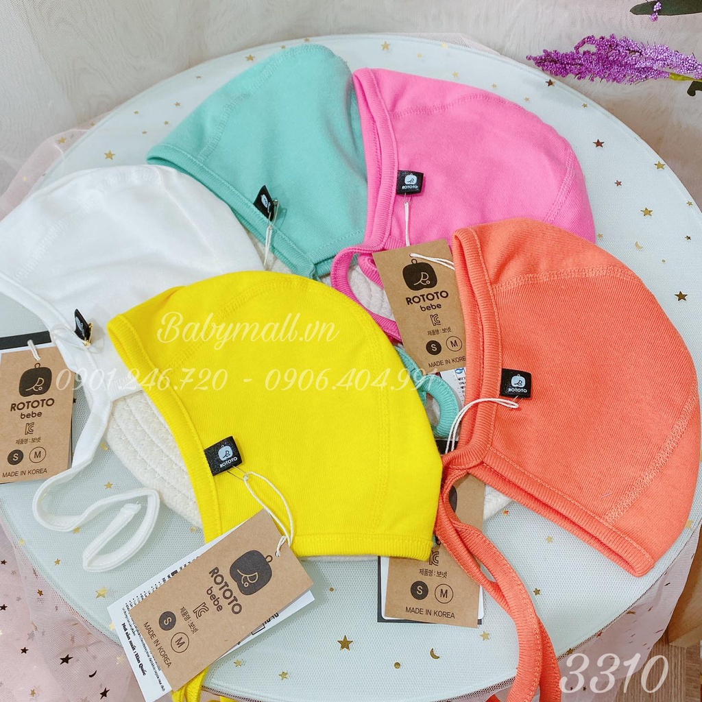 Nón sơ sinh Rototo Bebe cột dây