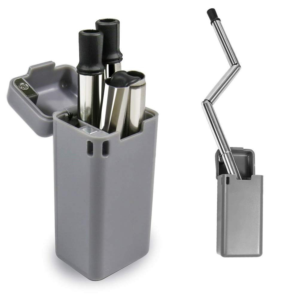 Ống hút gấp gọn bảo vệ môi trường Final Straw ống gấp gọn từ kim loại và cao su bảo vệ môi trường