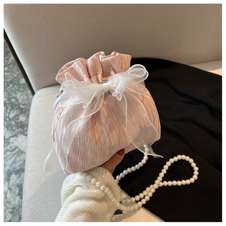 Túi Xách Đeo Vai Dây Rút Đính Nơ Thời Trang Nữ Tính