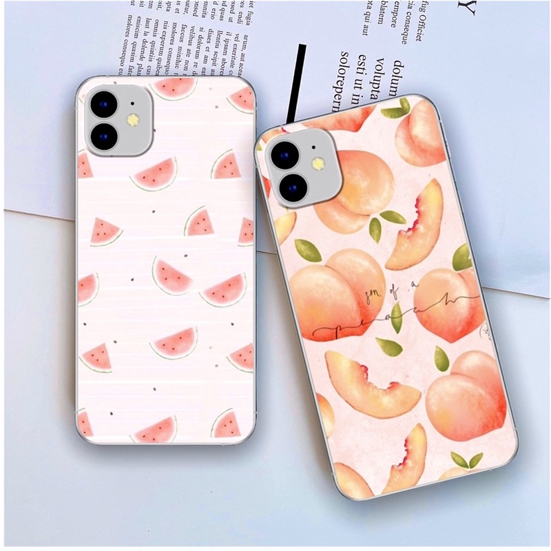 Ốp lưng iphone hình quả đào cute viền dẻo đen lưng cứng 6/6plus/6s/6splus/7/7plus/8/8plus/x/xr/xs/11/12/pro/max/plus