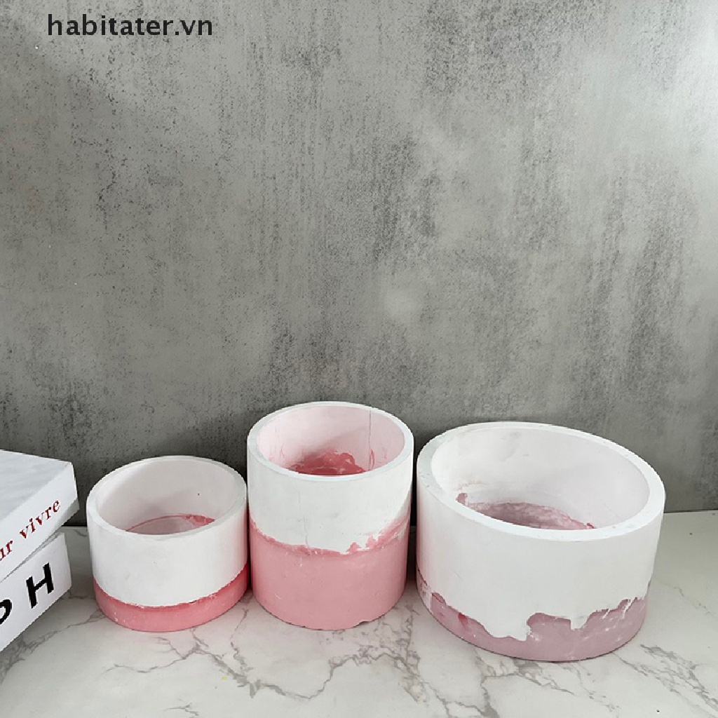 Khuôn Silicone Đổ Xi Măng Làm Chậu Cây Hình Tròn Tiện Dụng