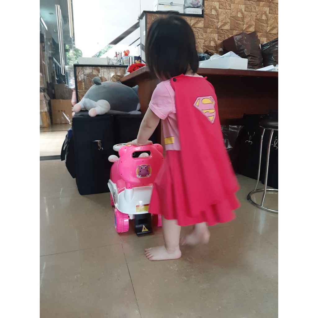 Đầm Haloween bé gái - đầm super girl 10-30 kg có kèm áo choàng ( có ảnh thật)