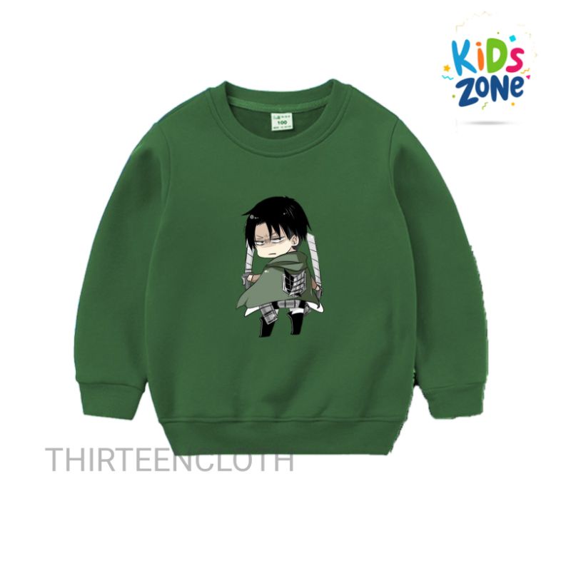 Áo Khoác SWEATER In Hoạt Hình ATTACK ON TITAN Dễ Thương Cho Bé