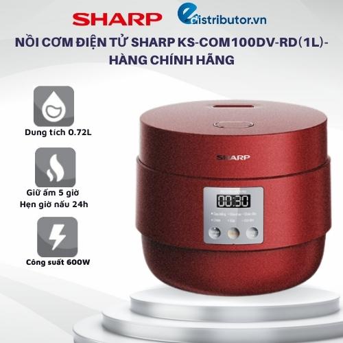 Nồi cơm điện tử Sharp KS-COM100DV-RD(1L)-Hàng Chính Hãng