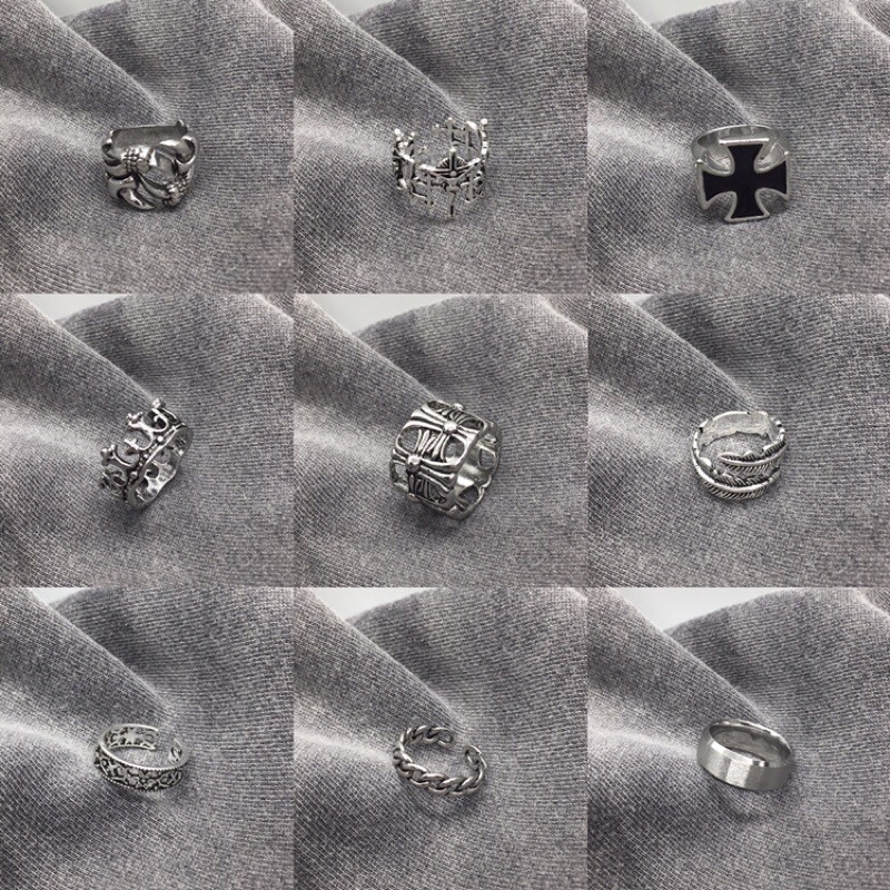 [Mã FAJEL12 hoàn 20% xu đơn 150K] NHẪN HỢP KIM TITAN VINTAGE BASIC CHROME HEARTS STUDIO 612 20 LOẠI NHẪN | BigBuy360 - bigbuy360.vn