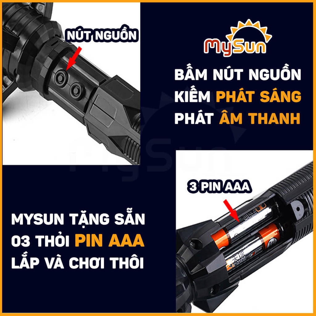 Thanh kiếm Laze Lightsaber Star Wars đồ chơi trẻ em bằng nhựa phát ánh sáng cho bé MySun.