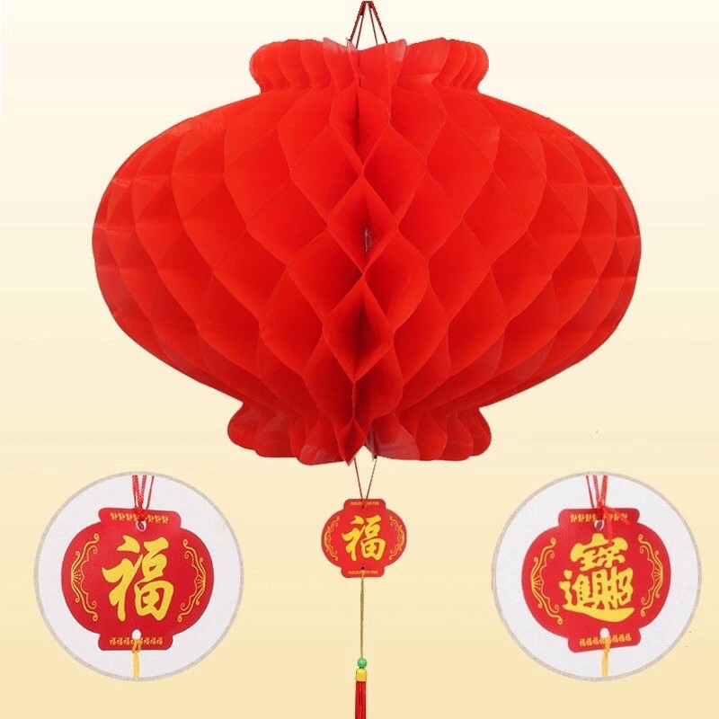TẾT - 03 - 05 ĐÈN LỒNG NILON ĐỎ TRANG TRÍ TẾT (05 đèn, 03 đèn)- nhiều kích thước