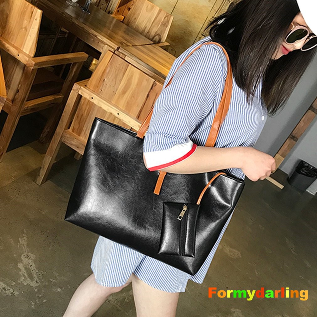 Hàng có sẵn! Set 2 món túi tote đeo vai + ví nữ | BigBuy360 - bigbuy360.vn