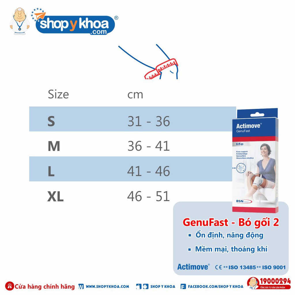 [CÓ QUÀ TẶNG] Bó gối chấn thương và thể thao Actimove GenuFast