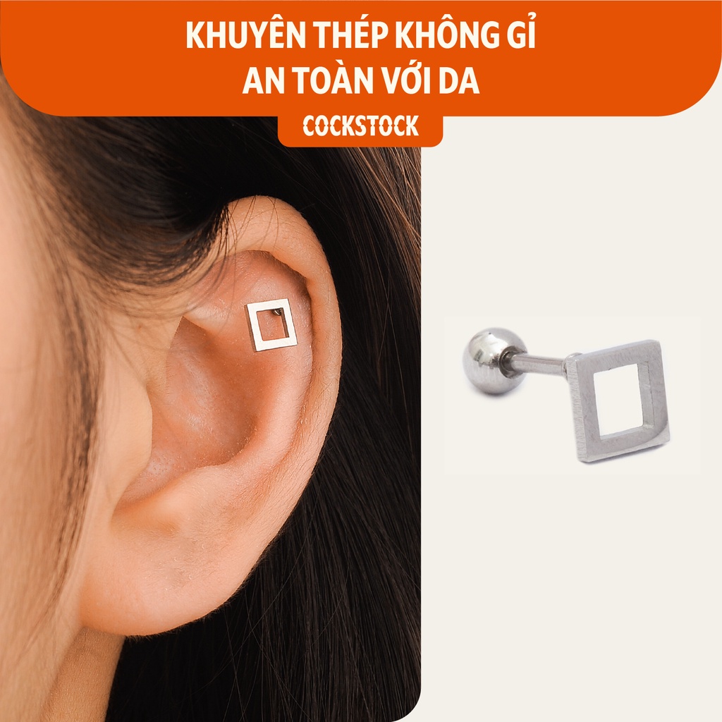 Khuyên tai Minimal Vuông CockStock