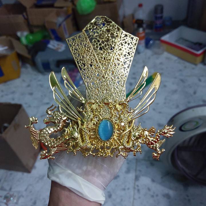 Kim quan họa tiết rồng kêt hợp cánh chim cách điệu cosplay nhân vật cổ trang