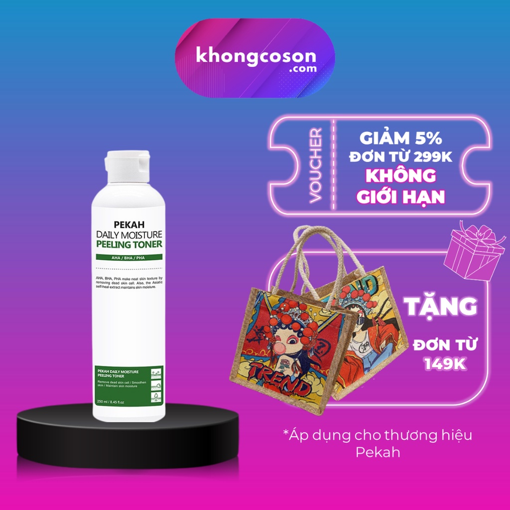 Nước Hoa Hồng Hàn Quốc Giảm Mụn Ẩn Và Se Khít Lỗ Chân Lông PEKAH AHA/BHA/PHA HQ 250ml - Khongcoson