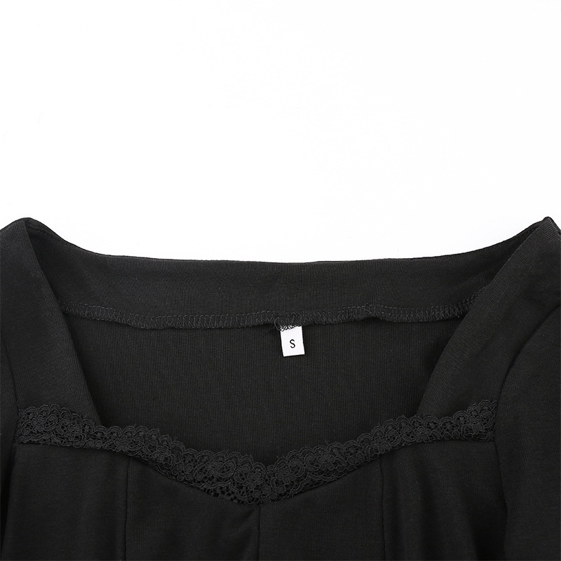 DUNEA COD Women's New Style Square Neck Split Long Sleeve Dress