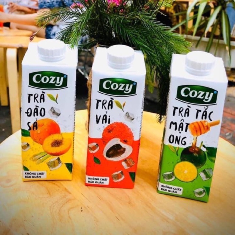 [Combo 2 Hộp] Trà Trái Cây COZY Trà Giải Nhiệt Gồm 3 Vị Đào Vải Tắc Thơm Ngon 225ml/hộp