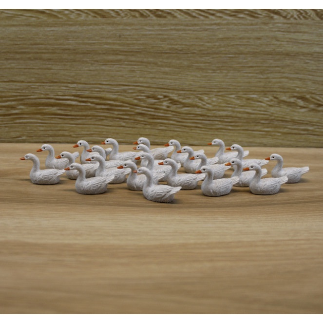 Tiểu cảnh trang trí vịt trắng làm Terrarium, phụ kiện trang trí bàn làm việc, trang trí cây xanh