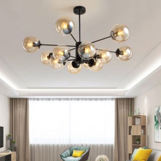 Đèn chùm GLEHIS cao cấp 12 bóng trang trí nội thất sang trọng, hiện đại - kèm bóng LED chuyên dụng.
