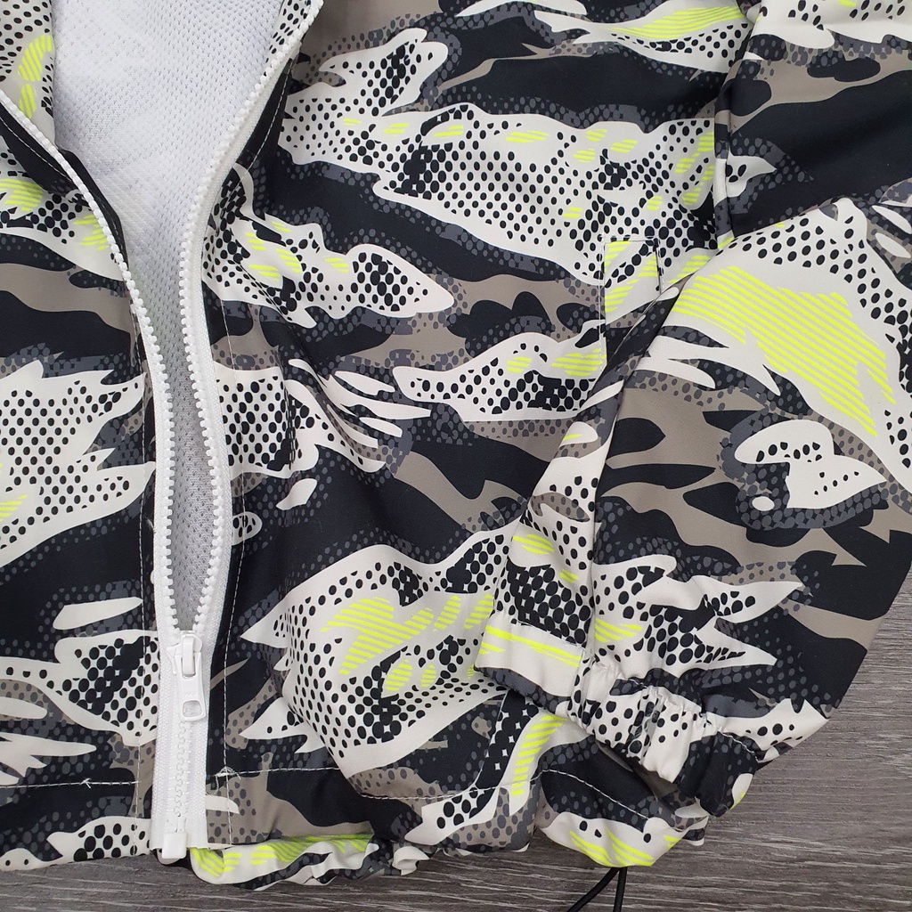 Áo Khoác Dù 2 Lớp Họa Tiết Camo Dạ Quang Chống Nắng Có Nón Nam , Nữ