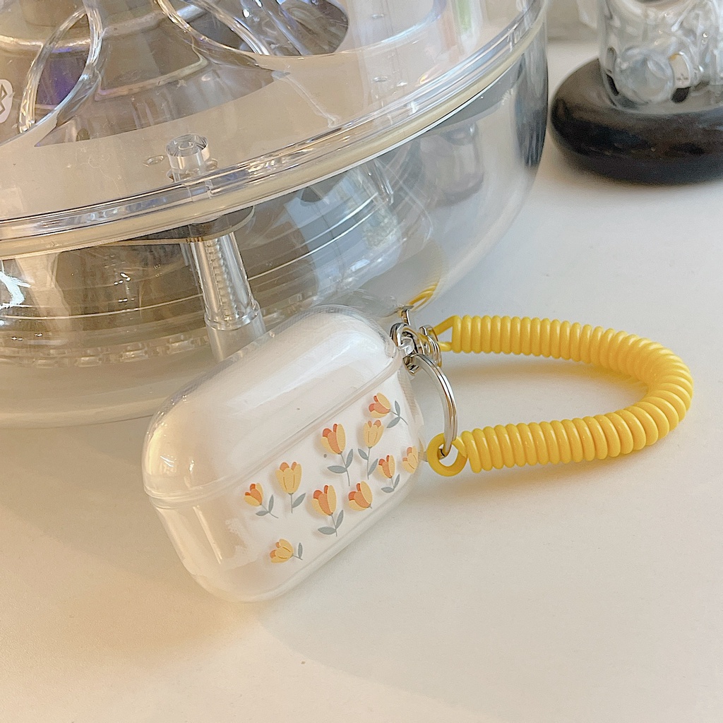Vỏ Bảo Vệ Hộp Sạc Tai Nghe airpods 1 2 Pro 3rd Generation Pro 1/2 Trong Suốt Chống Sốc Họa Tiết Hoạt Hình Kèm Dây Đeo Kiểu Nhật Hàn