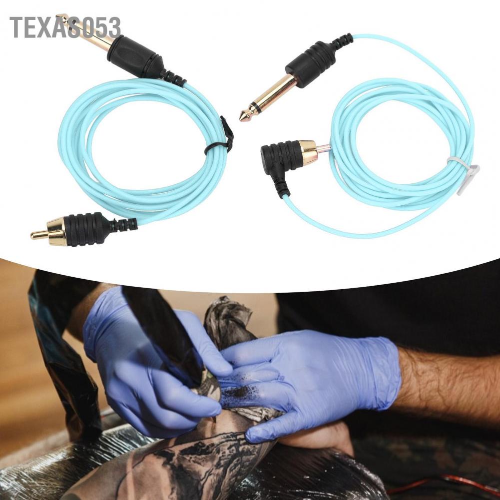Texas053 7ft RCA Dây kẹp hình xăm Máy siêu mịn Linh hoạt cho Màu xanh lam