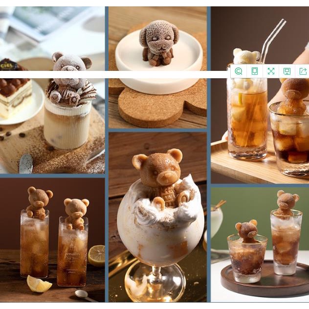 Khuôn Silicone Làm Đá/Xà Phòng/Sô Cô La DIY Hình Gấu Teddy