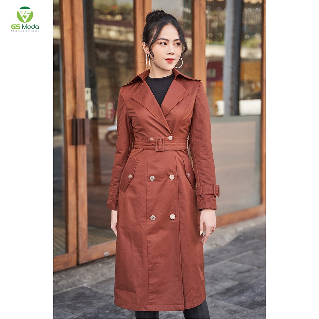 Áo mangto nữ dáng dài kèm đai GS Moda, phong cách Hàn Quốc tôn dáng, chất kaki cao cấp 21M thumbnail