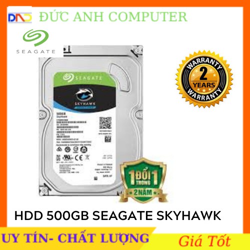 Ổ Cứng Hdd SEAGATE 500GB SKYHAWK - Chuyên Dùng CAMERA- Chính Hãng 100%- Bảo Hành 24 Tháng- 1 Đổi 1