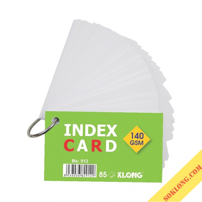 Tập thẻ Index Card A7 học ngoại ngữ giấy dày KLong MS912
